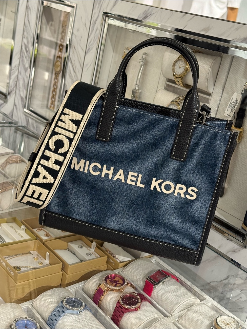 Michael kors Cooper Denim Convertible Crossbody Bag